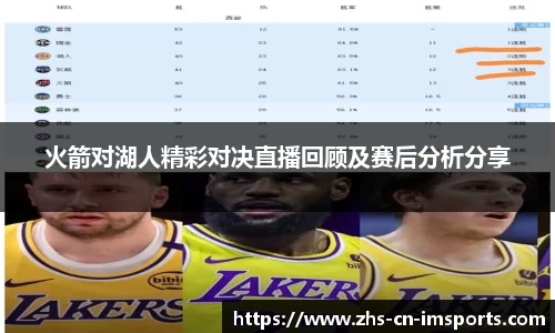火箭对湖人精彩对决直播回顾及赛后分析分享